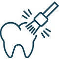 Tooth receiving dental injection or anesthetic treatment illustration.